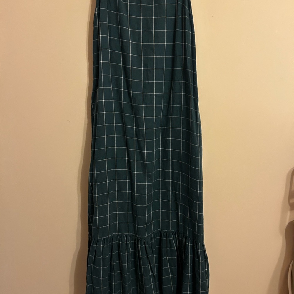 a new day Dark Green Plaid Maxi Skirt